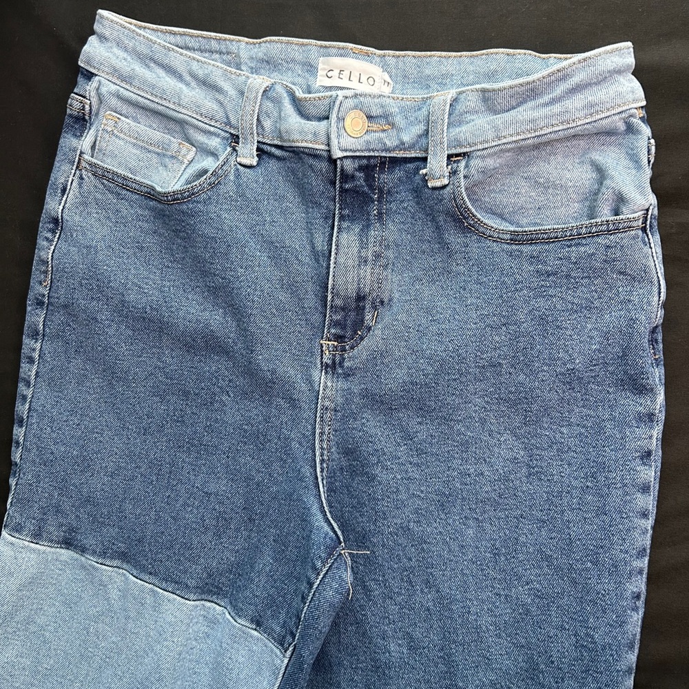 Cello Two-Tone Blue Wide Leg Jeans - Picture 2 of 10